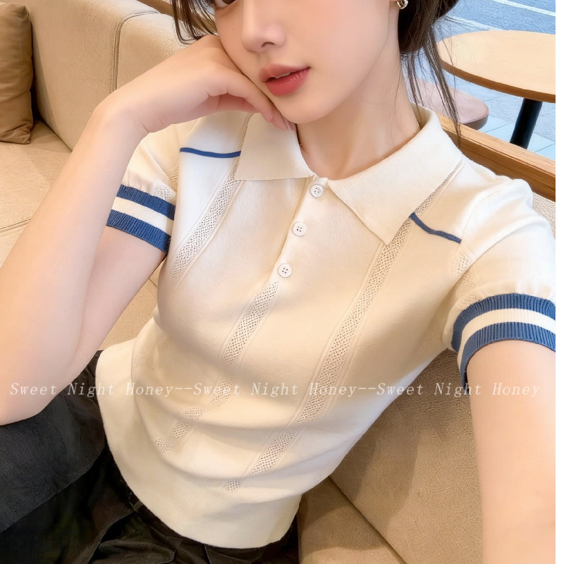 广州十三行高端女装短袖针织2026新款夏欧货小衫深圳南油polo上衣图片