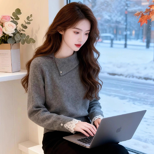 女新款欧洲站大朗独特小个子正品深秋毛衣大佬外套不起球初冬上衣