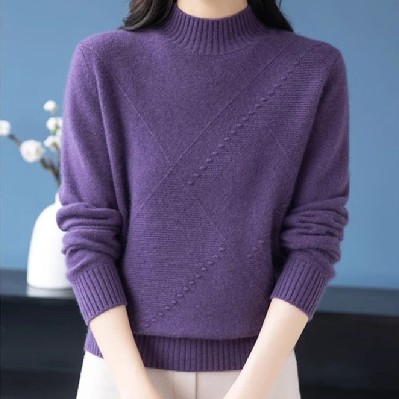 针织衫上衣秋冬东莞大朗毛衣不起球女新款广州十三行高领高端女装