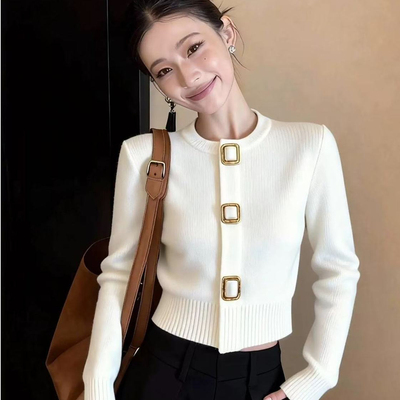 东莞大朗短款毛衣开衫春秋外套不起球正品2026新款深圳南油针织衫