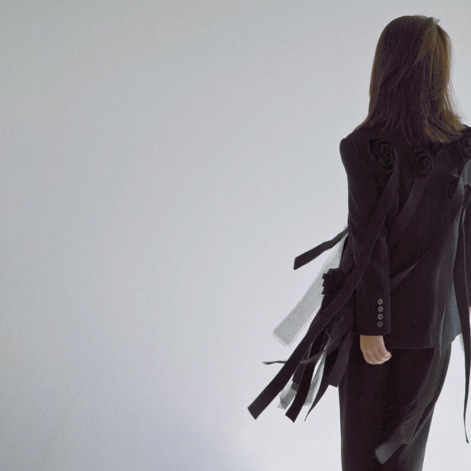 LADYFF2022初春小众chic手工立体花西装女毛边蔷薇暗黑羊毛呢外套