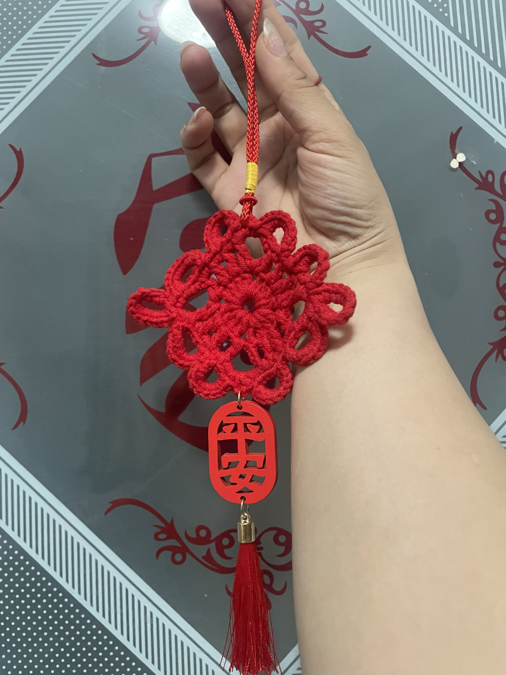 平安中国结挂件手工编织门把手汽车家具小挂饰新古典装饰工艺礼品