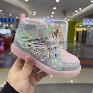 专柜正品 1B14A4070AW 江博士2025秋冬二段女童高帮亮灯运动板鞋