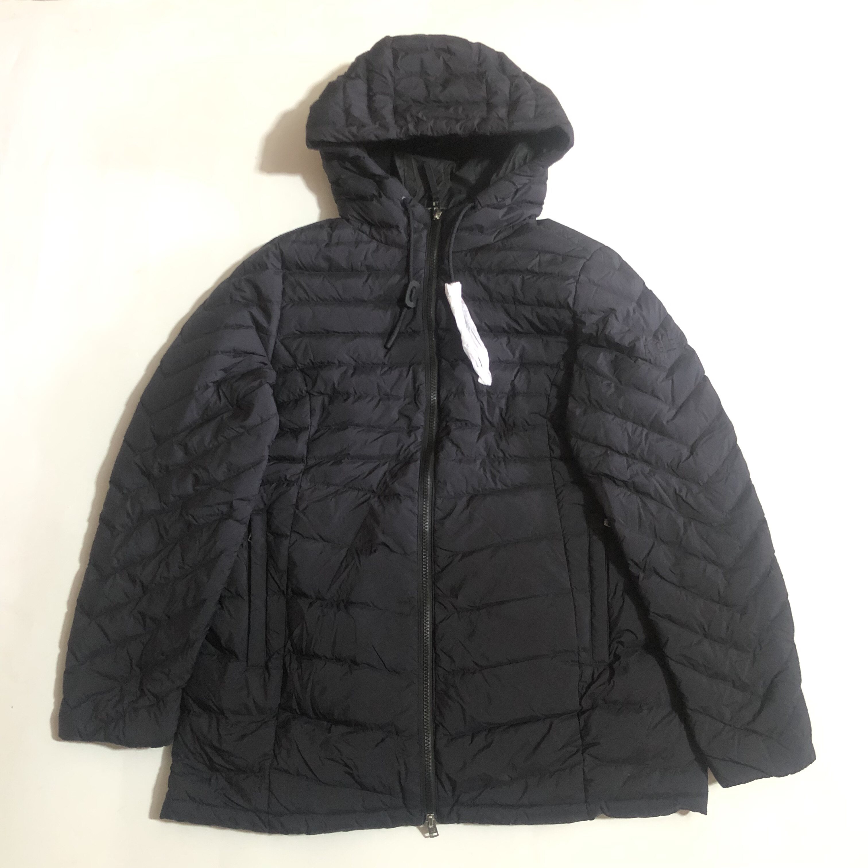 AIGLE艾高女士中长款连帽白鹅绒羽绒服90绒防风保暖经典外套BD972图片