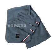 法国艾高AIGLE抓绒手套围巾套装 男女情侣保暖防泼水透气触屏开车