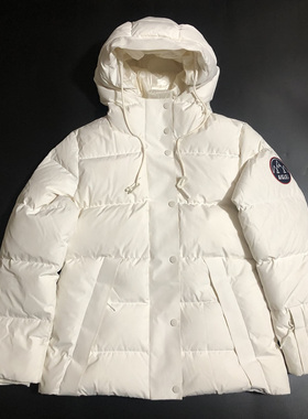 AIGLE艾高白色短款羽绒服女白鹅绒保暖防水滑雪系列高端外套AD254