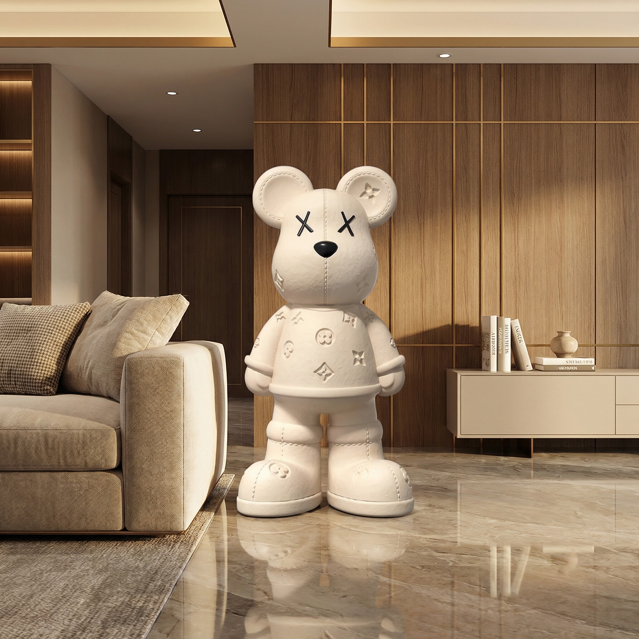 2026新款皮革纹暴力熊大号摆件客厅网红新房轻奢装饰存钱罐电视柜