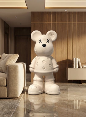 皮革纹暴力熊大号存钱罐摆件