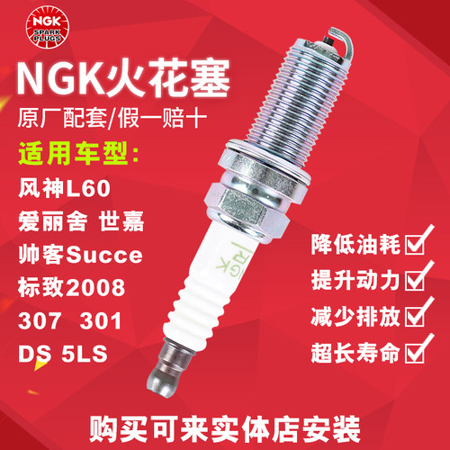 NGK火花塞4917适配 标致307 206 207雪铁龙C2爱丽舍富康风神