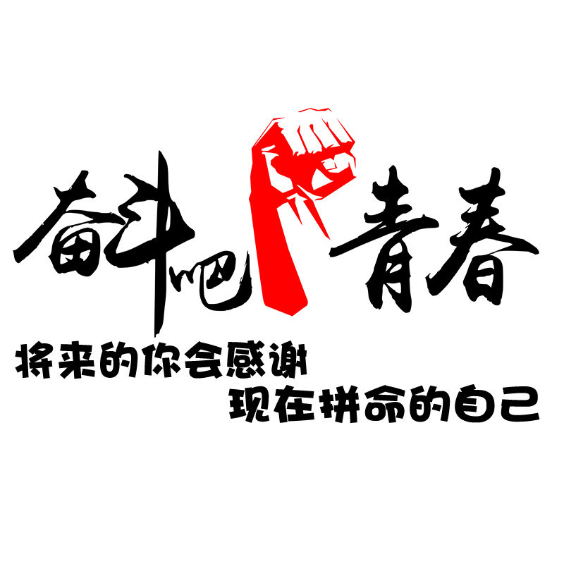 奋斗吧青春车贴车门励志个性创意文字改装划痕遮挡机盖汽车贴纸