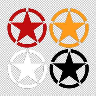 五角星电动摩托车贴纸反光引擎前机盖汽车贴油箱盖后档遮挡划痕