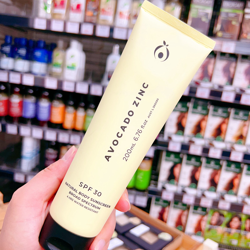 澳洲原装进口AVOCADO ZINC防晒霜滋养润肤SPF30防护200ml正品直邮
