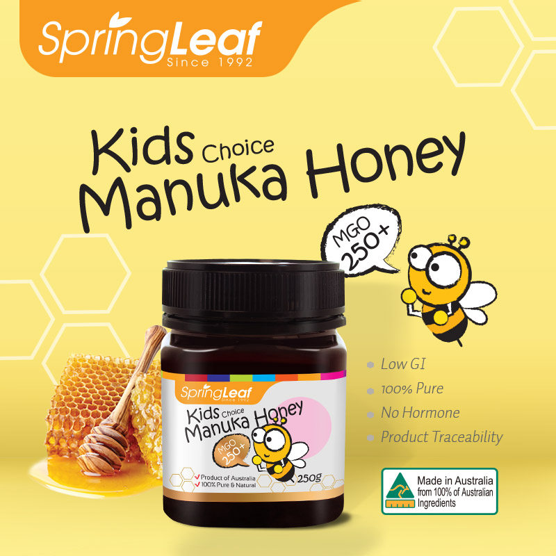 澳洲原装进口Springlea绿芙麦卢卡儿童蜂蜜 250g宝宝