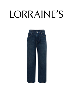 LORRAINES 全码系列-春夏干爽四面弹水洗直筒九分牛仔裤休闲裤