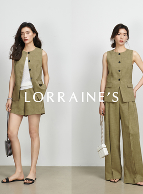 LORRAINE'S 秀场三件套 定制高级感西装马甲背心短裤直筒长裤套装