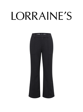 LORRAINES 精英裤-弹力微喇小西裤显瘦黑色经典立裁通勤九分西裤
