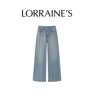 轻量复古弹力中腰直筒牛仔裤