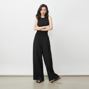 针织衫 美利奴羊毛坑条背心春季 复古圆领简约无袖 新款 LORRAINE