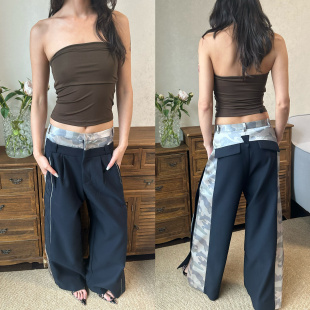 双腰头拼色出芽开衩长裤 WEEEECHAN次日早晨 ｜重工