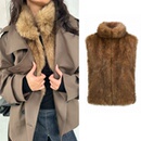 碳酸同款 短款 质感挺括 WEEEECHAN 环保皮草马甲 皮毛一体 现货