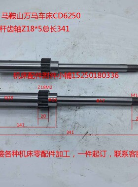马鞍山万马车床CD6250中丝杆齿轴Z18齿M2内孔Φ16*5总长341