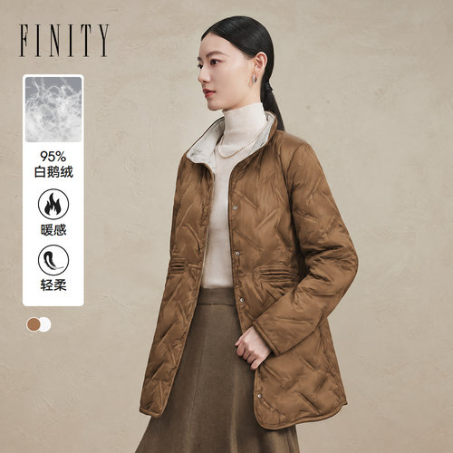 FINITY菲妮迪95%鹅绒羽绒服2026冬季新款立领质感显瘦保暖外套女