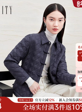 FINITY菲妮迪棉衣棉服2025冬季新款简约短款翻领气质保暖外套女