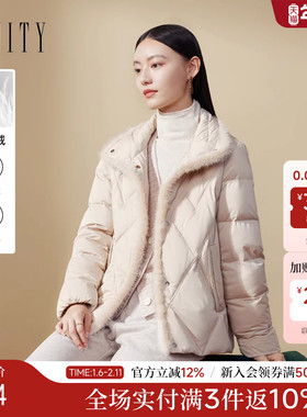 FINITY菲妮迪白鸭绒羽绒服2025冬季新款简约蓬松短款保暖外套女