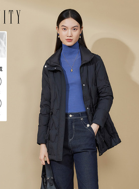 FINITY菲妮迪90鸭绒羽绒服2024年冬季中长款气质保暖外套女