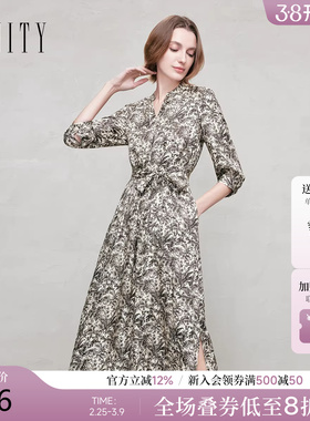 【商场同款】FINITY菲妮迪26新款连衣裙简约气质优雅名媛风长裙女
