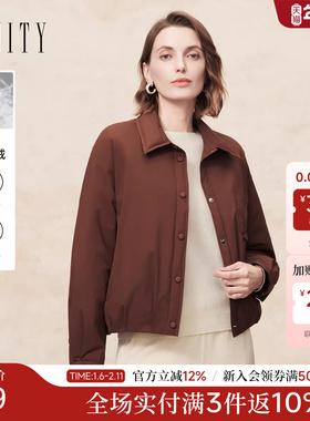 FINITY菲妮迪90鹅绒羽绒服2025年冬季新款简约气质翻领保暖外套女