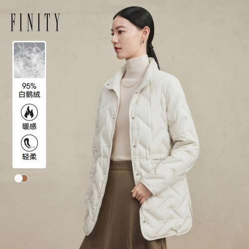 FINITY菲妮迪95%鹅绒羽绒服2026冬季新款立领质感显瘦保暖外套女