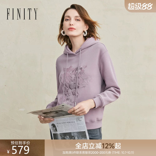 FINITY卫衣气质绣花套头针织