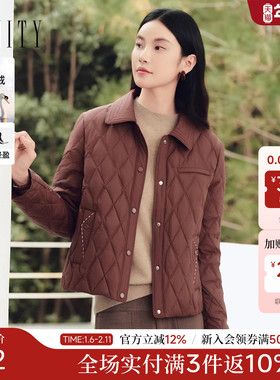 FINITY菲妮迪90鹅绒羽绒服2025冬季新款简约系带翻领保暖外套女士