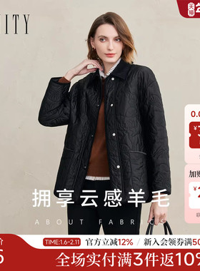 FINITY菲妮迪短外套2025冬季新款简约羊毛填充气质保暖棉服棉袄女