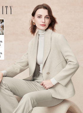 【商场同款】【羊驼毛】FINITY菲妮迪26新款毛呢外套双面呢大衣女