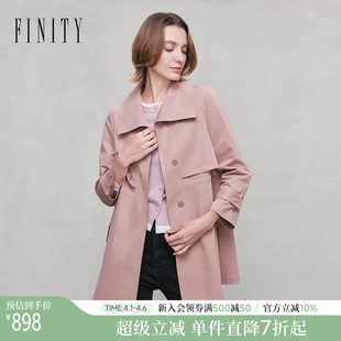 简约大翻领耐皱防风外套上衣女装 新款 FINITY菲妮迪风衣2026年春季