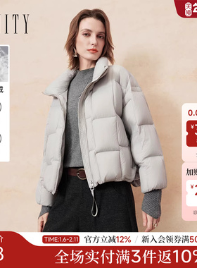 FINITY菲妮迪白鹅绒泡芙羽绒服2025冬季新款简约蓬松感保暖外套女