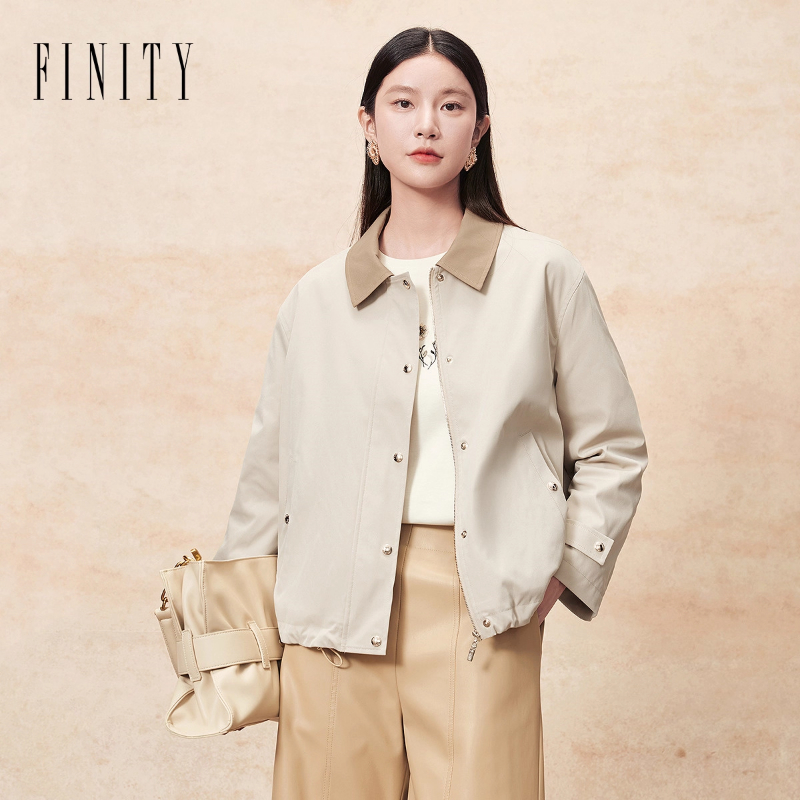 FINITY菲妮迪棉服棉袄2025年冬季新款简约米色百搭气质保暖外套女