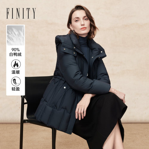 FINITY绒羽绒服气质连帽
