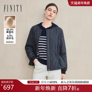 新款 FINITY菲妮迪棉服棉袄2025冬季 桑蚕丝保暖外套女 天然真丝