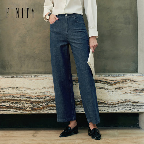 FINITY菲妮迪牛仔裤直筒微弹长裤