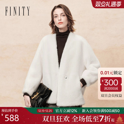 FINITY毛毛外套宽松短款大衣