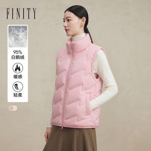 FINITY菲妮迪95%鹅绒羽绒马夹2026冬季新款立领质感保暖外套女装