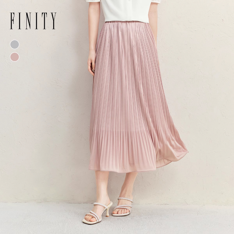 FINITY菲妮迪百褶中长款半身裙
