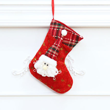 郎森圣诞雪人袜圣诞老人圣诞袜子 圣诞袜礼物袋卡通圣诞树装饰品