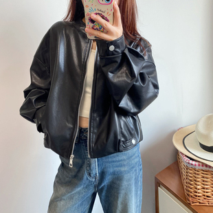 皮衣外套女款2026新款春秋季今年流行爆款机车短款黑色夹克小个子