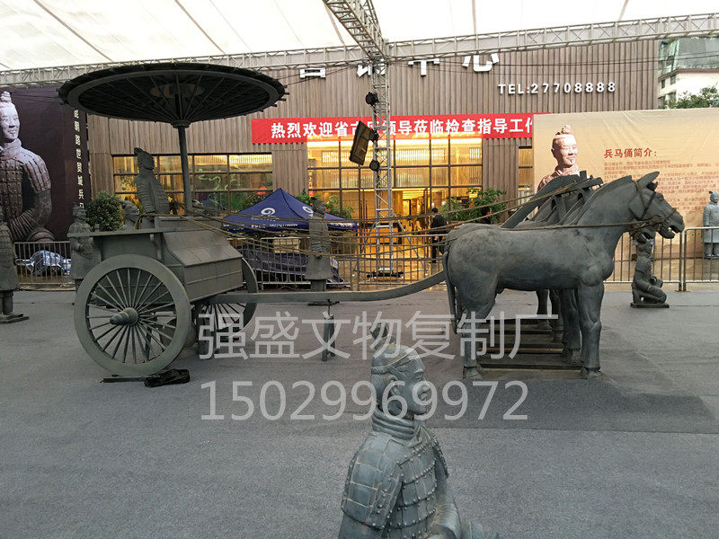 1:1铜车马 兵马俑马车 一号战车 马拉车铜马车 大型马车