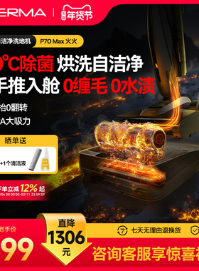 德尔玛P70Max火火洗地机吸拖洗一体家用躺平推入式烘干智能拖把