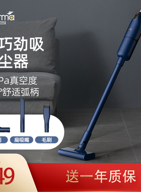 德尔玛吸尘器家用小型吸猫毛手持式地毯强力除螨大功率DEM-DX1000